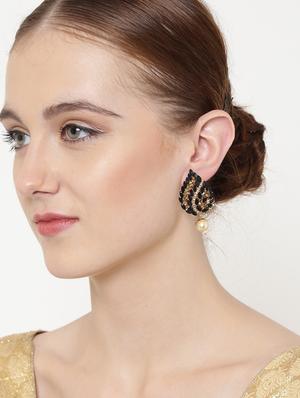black metal drop earring - 16780294 - Standard Image - 4