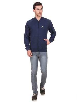 navy blue solid casual jacket - 16780460 - Standard Image - 4