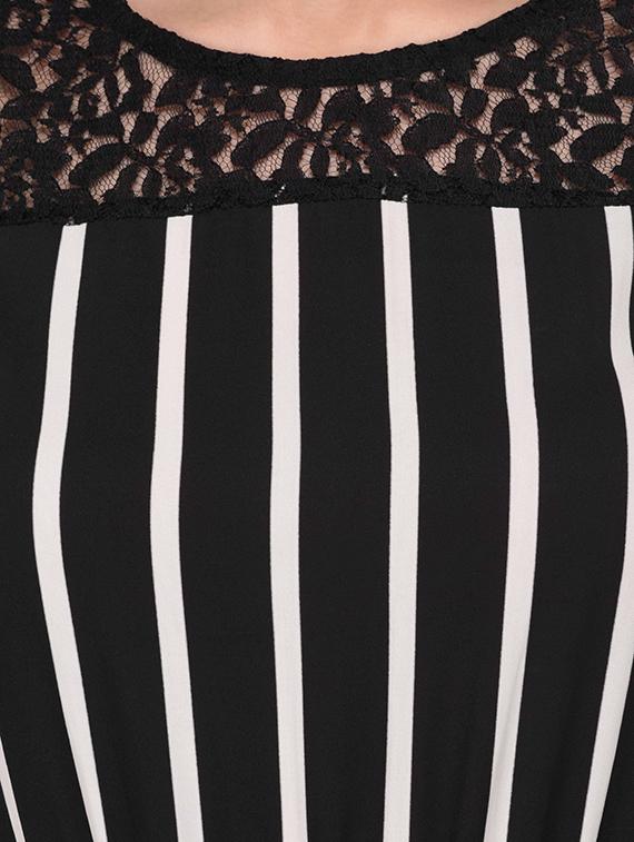 lace detail striped full leg jumpsuit - 16780546 - Zoom Image - 4