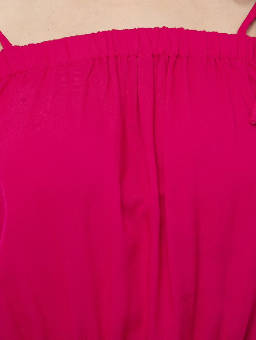 tie knot shoulder solid full leg jumpsuit - 16781090 - Zoom Image - 4