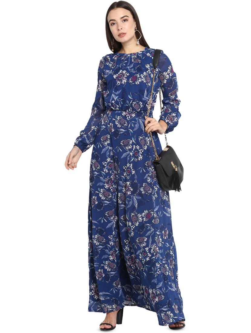 round neck floral maxi dress - 16782857 - Zoom Image - 4