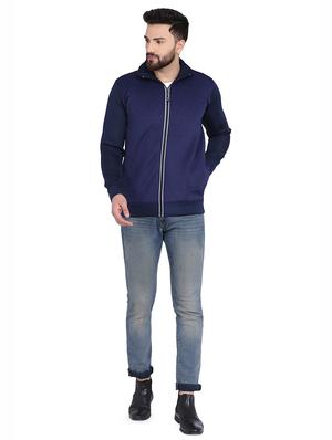 navy blue solid casual jacket - 16782864 - Standard Image - 4