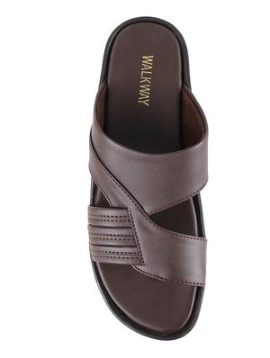brown leather slip on slippers - 16783095 - Standard Image - 4