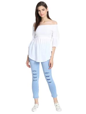 high rise distressed jeans - 16783497 - Standard Image - 4