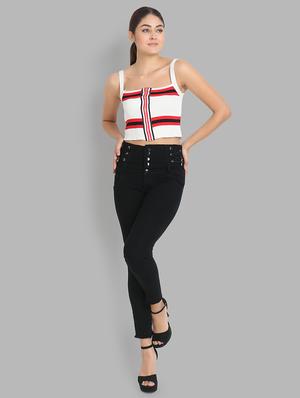 high rise frayed hem jeans - 16783498 - Standard Image - 4