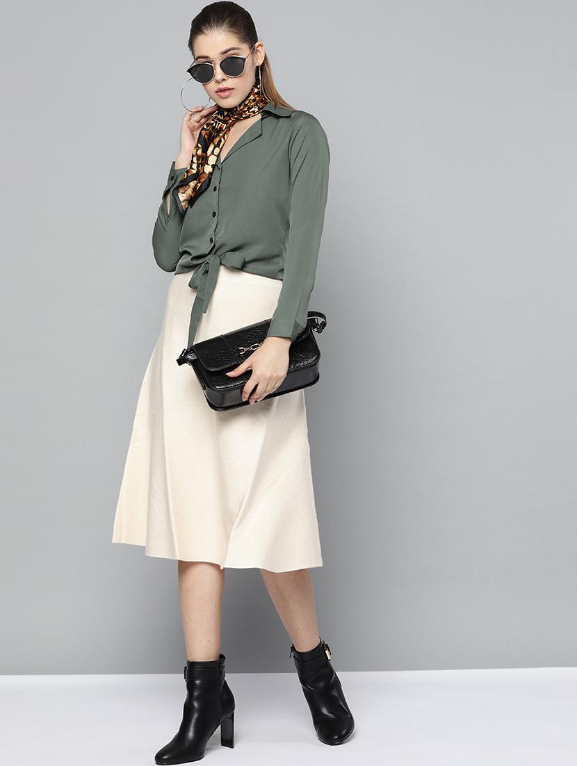 tie front solid shirt - 16784918 - Zoom Image - 4