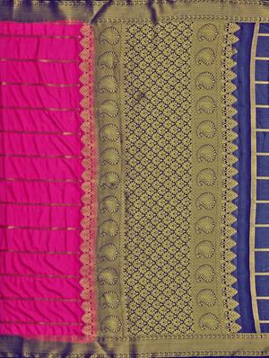 striped mysore silk saree with blouse - 16785311 - Standard Image - 4