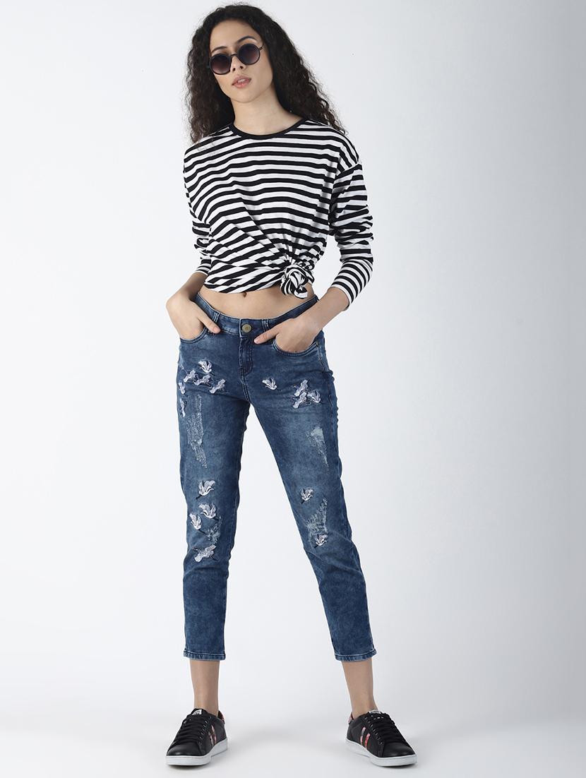 high rise distressed jeans - 16786021 - Zoom Image - 4
