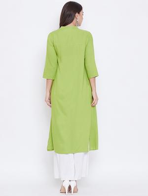 solid straight kurta - 16787158 - Standard Image - 4