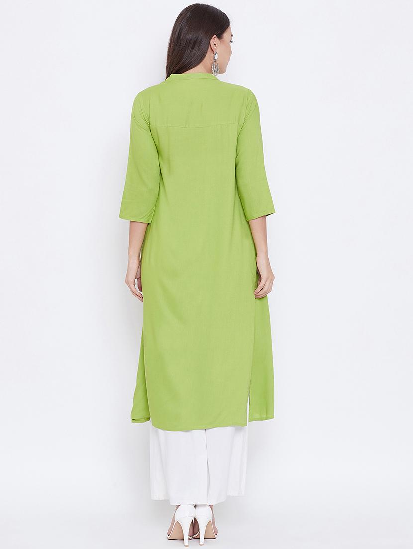 solid straight kurta - 16787158 - Zoom Image - 4