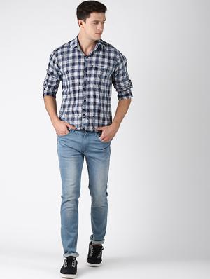 blue checkered casual shirt - 16788424 - Standard Image - 4