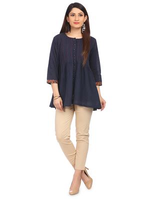 round neck kantha detail tunic - 16788496 - Standard Image - 4