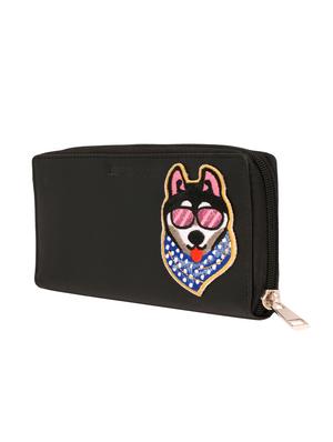 black leatherette regular clutch - 16788931 - Standard Image - 4