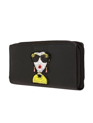 black leatherette regular clutch - 16788932 - Standard Image - 4