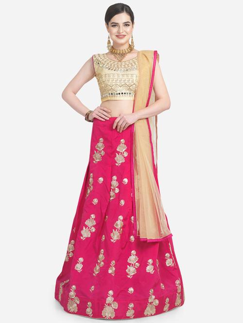 embroidered a-line lehenga - 16791383 - Standard Image - 1