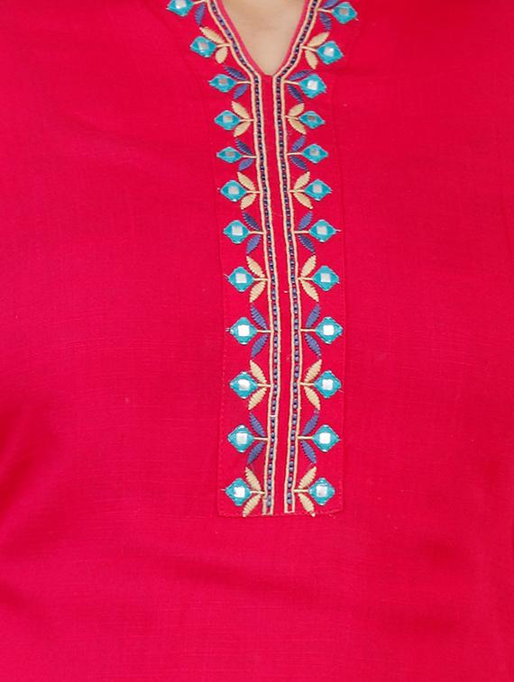 solid straight kurta - 16791914 - Zoom Image - 4