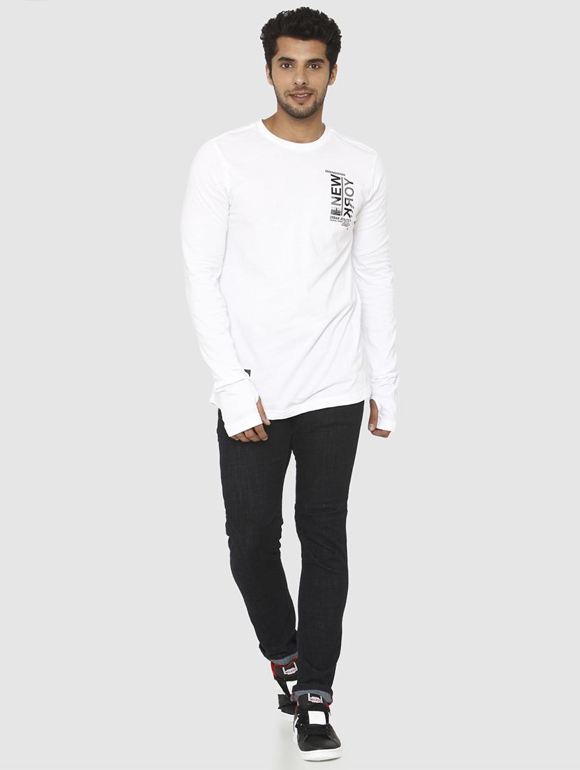 white chest printed t-shirt - 16792304 - Zoom Image - 4