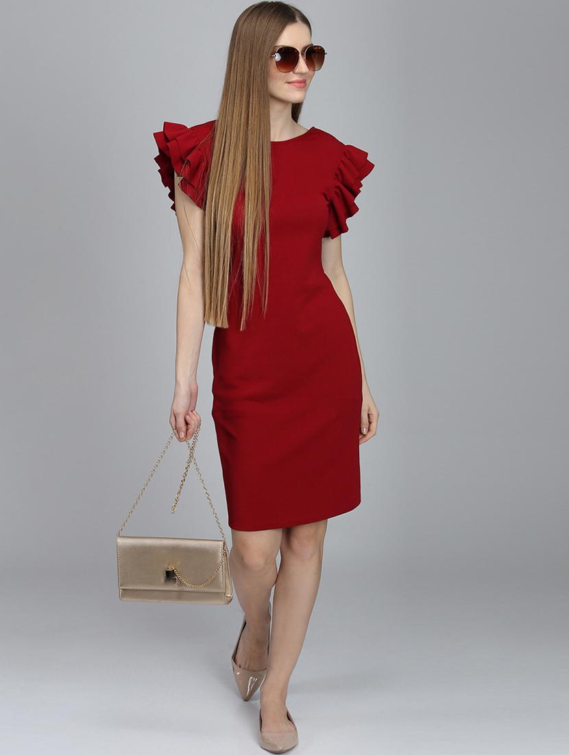 frill sleeved sheath dress - 16792353 - Zoom Image - 4