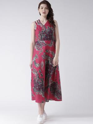 v neck paisley maxi dress - 16792474 - Standard Image - 4