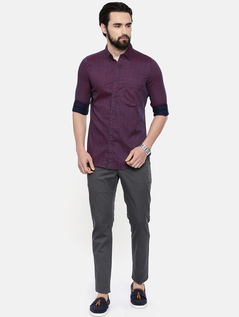 navy blue printed casual shirt - 16792777 - Zoom Image - 4