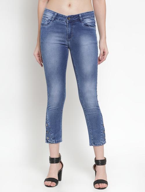 high rise stone washed jeans - 16793239 - Standard Image - 1