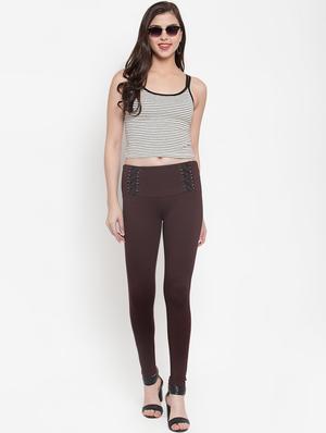 lace up detail mid rise jeggings - 16793246 - Standard Image - 4