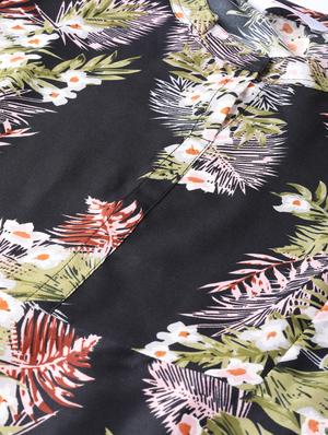 mandarin neck tropical a-line dress - 16797630 - Standard Image - 4