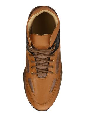 tan leatherette low ankle boots - 16798303 - Standard Image - 4