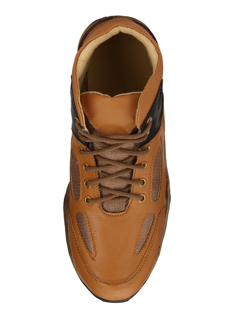 tan leatherette low ankle boots - 16798303 - Zoom Image - 4