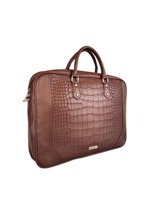 brown leatherette laptop laptop bag - 16800767 - Standard Image - 4