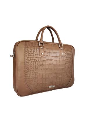 brown leatherette laptop laptop bag - 16800769 - Standard Image - 4