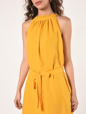 tie front halter neck a-line dress - 16802276 - Standard Image - 4
