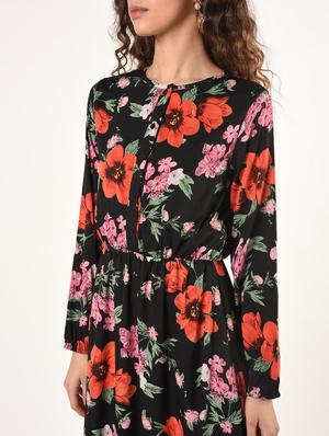 round neck floral blouson maxi dress - 16802290 - Standard Image - 4