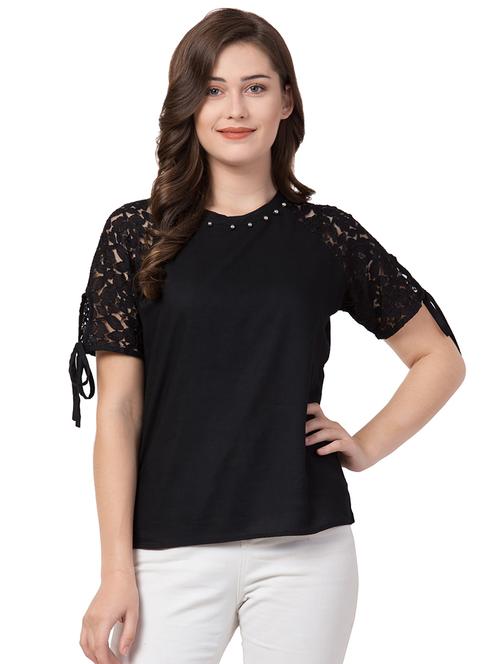 tie knot sleeved raglan sleeved top - 16803595 - Standard Image - 1