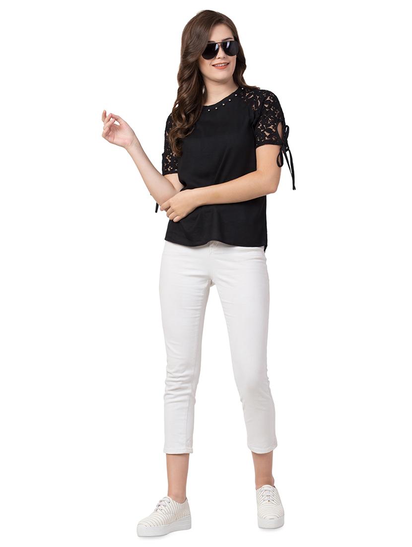 tie knot sleeved raglan sleeved top - 16803595 - Zoom Image - 4