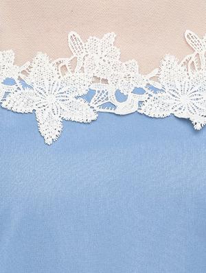 lace detail sheer panel a-line dress - 16804625 - Standard Image - 4