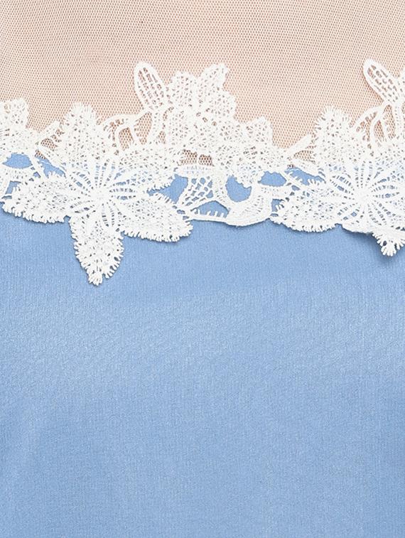 lace detail sheer panel a-line dress - 16804625 - Zoom Image - 4