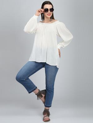off shoulder lace detail top - 16805068 - Standard Image - 4