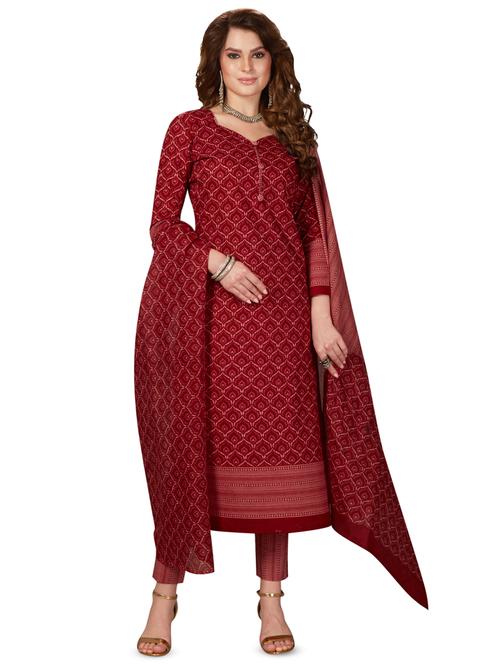 printed unstitched suit - 16806256 - Standard Image - 1