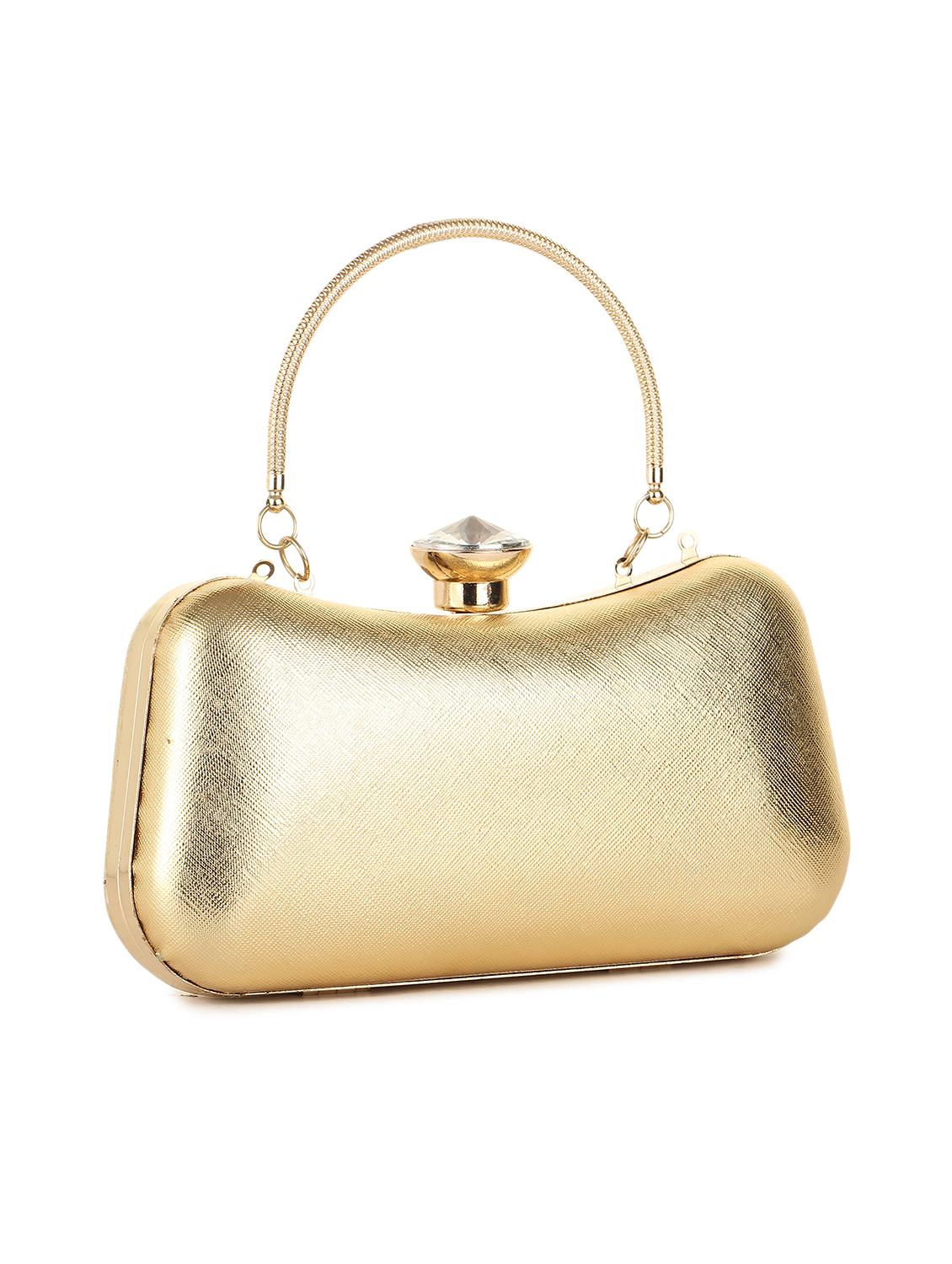 gold leatherette box clutch - 16806513 - Zoom Image - 4