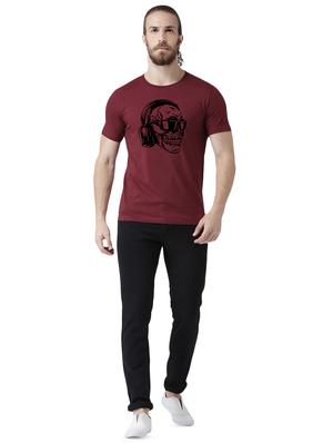 maroon chest printed t-shirt - 16807102 - Standard Image - 4
