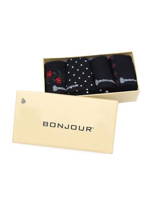 black cotton ankle length socks - 16808410 - Standard Image - 4
