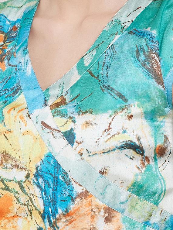 v-neck abstract a-line dress - 16810038 - Zoom Image - 4
