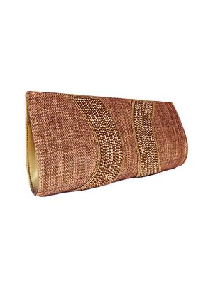 beige jute regular clutch - 16810112 - Standard Image - 4