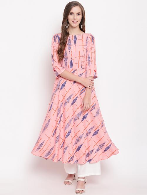 printed flared kurta - 16810426 - Standard Image - 1