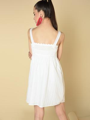 schiffli detail a-line dress - 16810929 - Standard Image - 4
