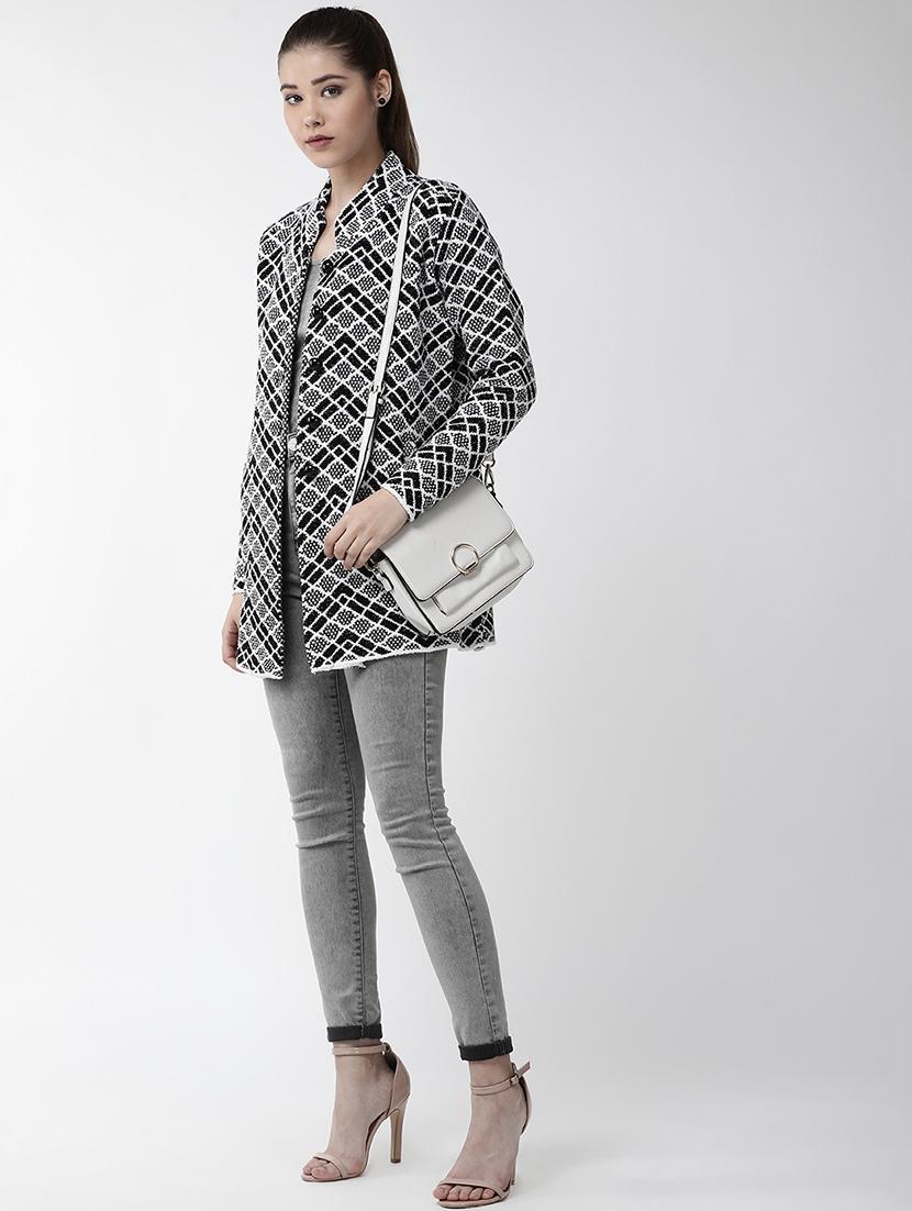 mandarin neck checkered wool cardigan - 16816082 - Zoom Image - 4