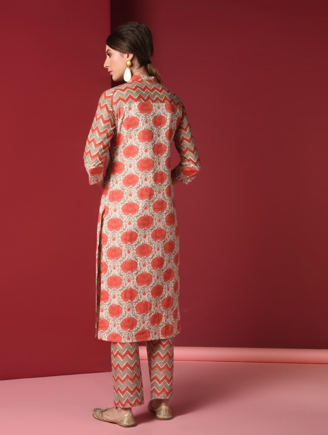 printed kurta pant set - 16816492 - Zoom Image - 4