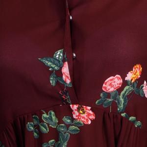 mandarin neck floral a-line dress - 16822970 - Standard Image - 4