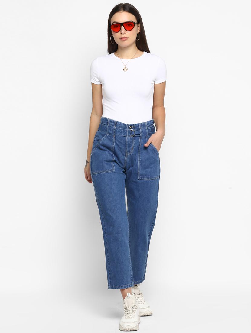 high rise stone washed jeans - 16823095 - Zoom Image - 4
